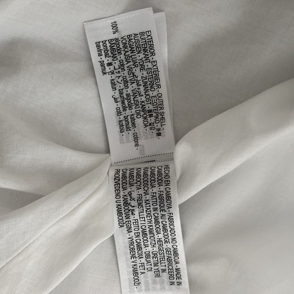 Zara 100% Cotton Poplin Midi Skirt Sz XS White - Picture 8 of 11
